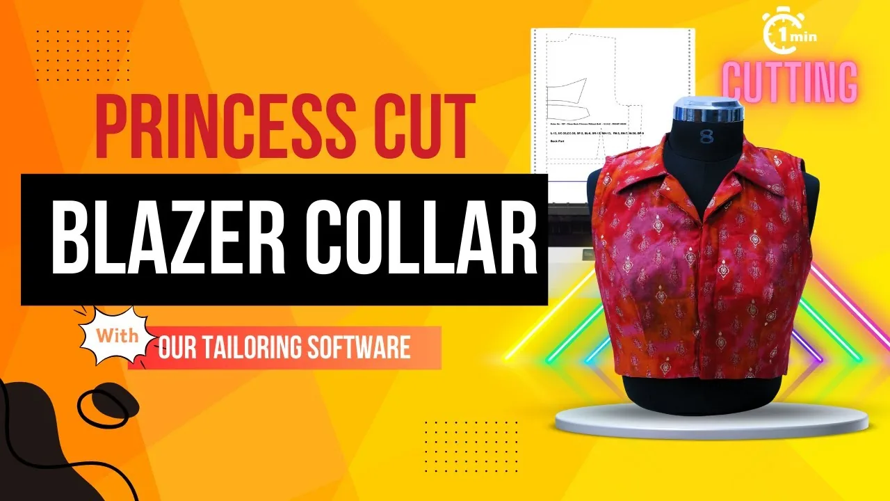 Tailoring CAD software drafting a blazer collar and a princess cut pattern