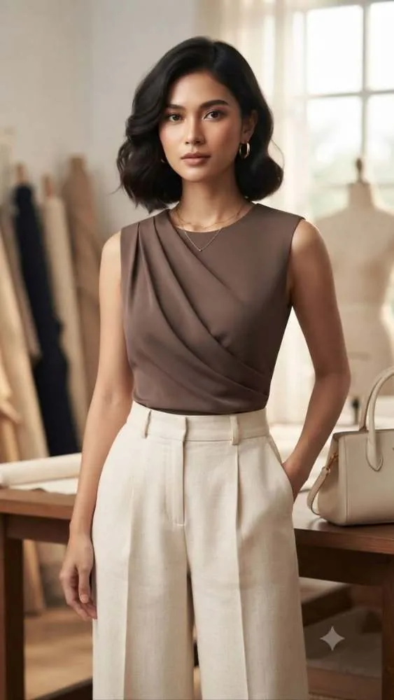 Shoulder Pleated