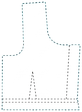 Blouse back pattern piece