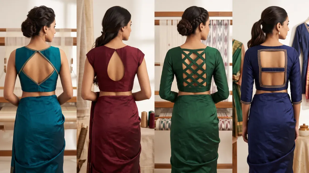 15 Keyhole & Cut-out Back Neck Blouse Designs for 2026