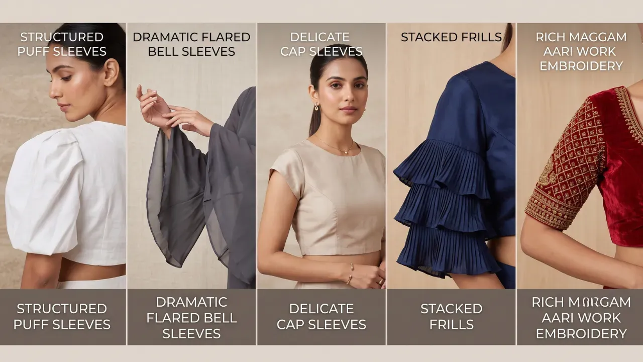20 Blouse Sleeve Designs to Pair with Trending Necks (2026)